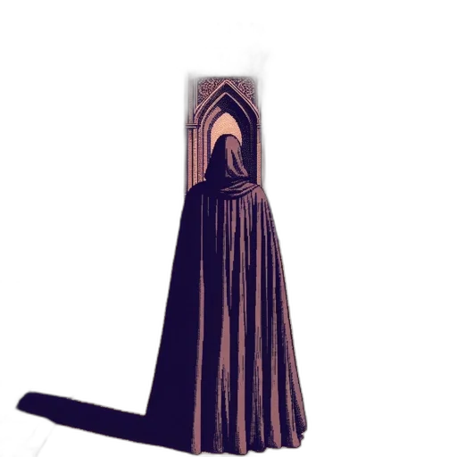 dress, staff, umbrella, hat transparent PNG cut-out