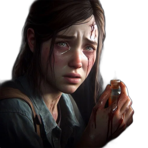 face, weapon, concept art, photorealistic transparent PNG cut-out