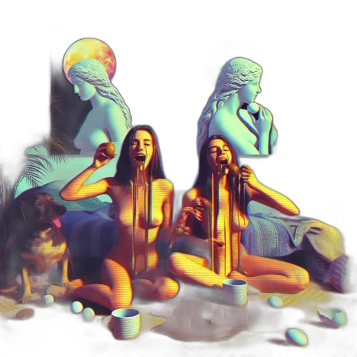3d render, vaporwave, concept art, fantasy art transparent PNG cut-out