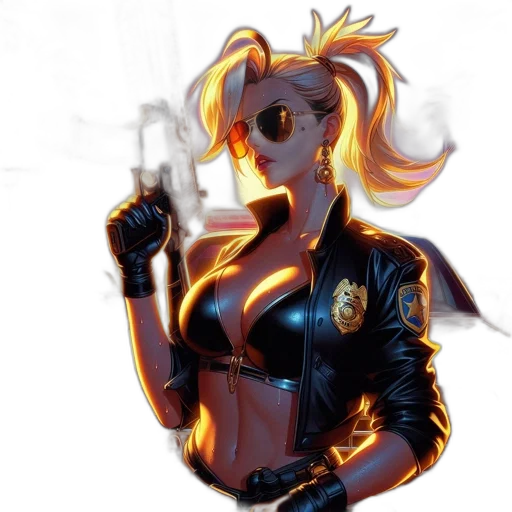 jacket, staff, weapon, robot transparent PNG cut-out