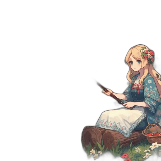 dress, staff, sword, weapon transparent PNG cut-out