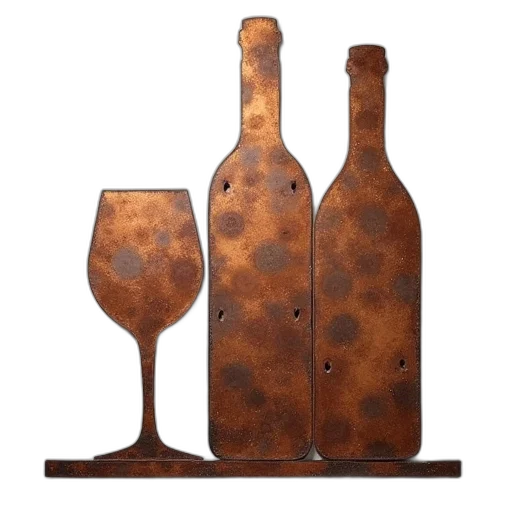 bottle, furniture, 3d render, earth tones transparent PNG cut-out