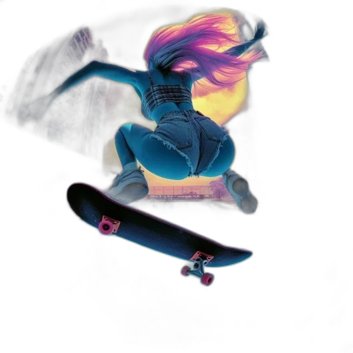 concept art, vaporwave, fantasy art, watercolor transparent PNG cut-out