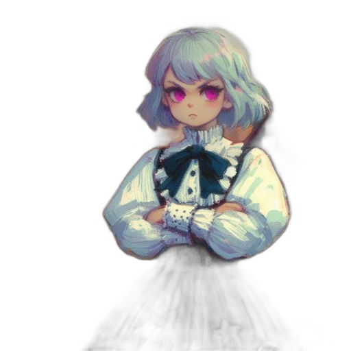 dress, crown, staff, creature transparent PNG cut-out