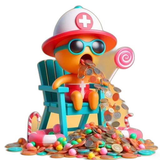 food, 3d render, concept art, colorful transparent PNG cut-out
