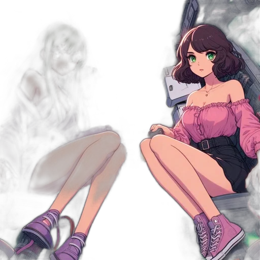 dress, creature, jacket, shoes transparent PNG cut-out