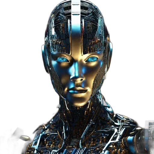 robot, face, mask, 3d render transparent PNG cut-out