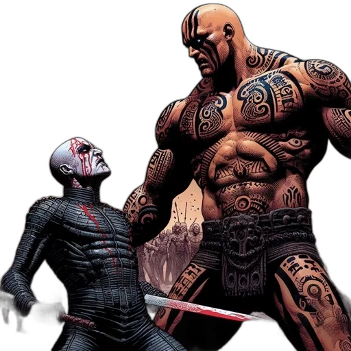 comic book art, concept art, dramatic, prebattle transparent PNG cut-out