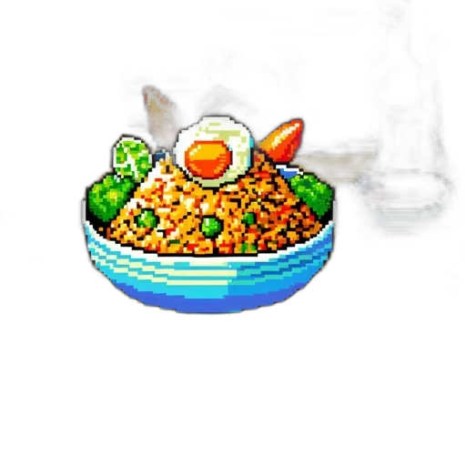 food, animal, pixel art, 3d render transparent PNG cut-out