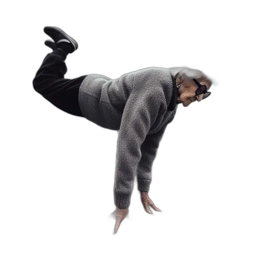 creature, animal, staff, jacket transparent PNG cut-out