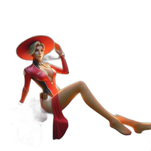 dress, hat, staff, umbrella transparent PNG cut-out