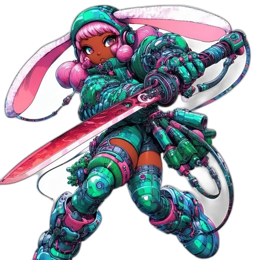 weapon, sword, staff, robot transparent PNG cut-out