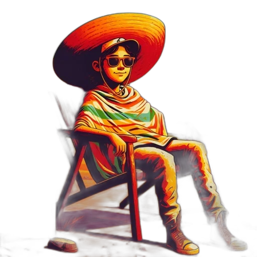 hat, umbrella, staff, jacket transparent PNG cut-out