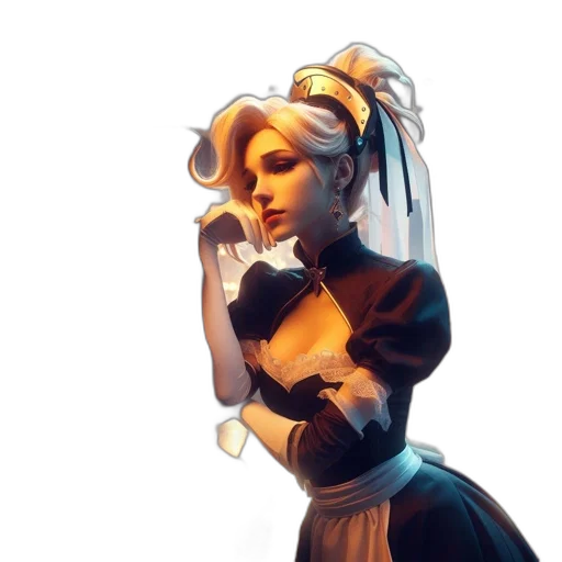 staff, dress, robot, face transparent PNG cut-out