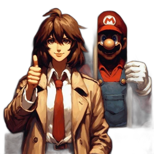 jacket, staff, pixel art, concept art transparent PNG cut-out