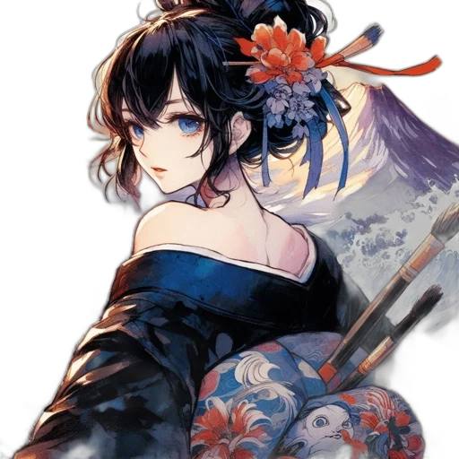 staff, flower, weapon, dress transparent PNG cut-out