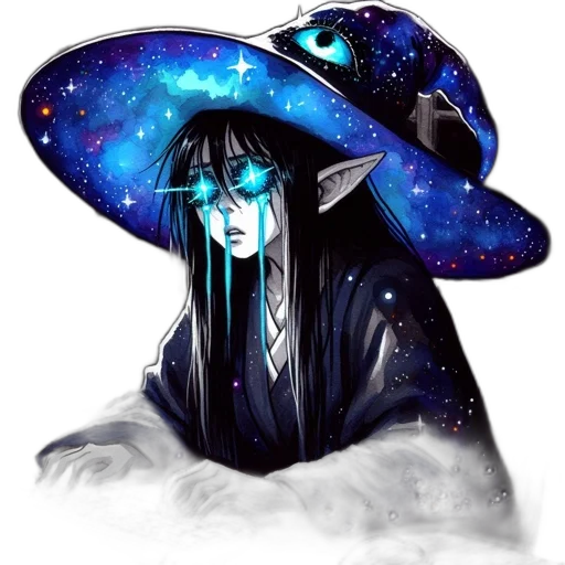 hat, mask, staff, fantasy art transparent PNG cut-out