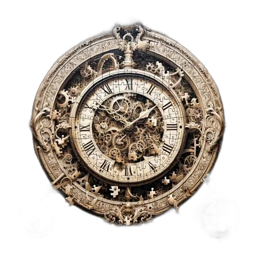 jewelry, photorealistic, steampunk-themed, jigsaw transparent PNG cut-out
