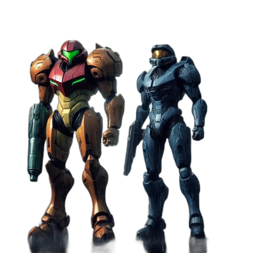 robot, concept art, 3d render, pixel art transparent PNG cut-out