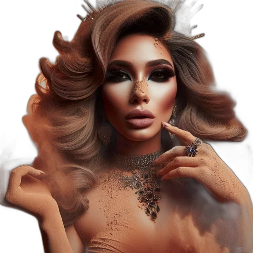 hair, jewelry, face, dress transparent PNG cut-out