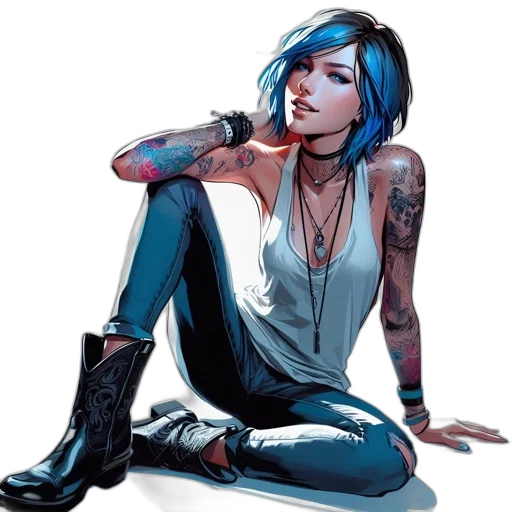 comic book art, cyberpunk, concept art, cartoon transparent PNG cut-out