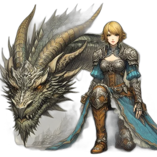 dragon, sword, weapon, fantasy art transparent PNG cut-out