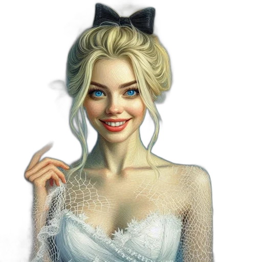 dress, jewelry, face, fantasy art transparent PNG cut-out