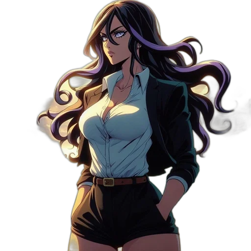 dress, staff, jacket, comic book art transparent PNG cut-out