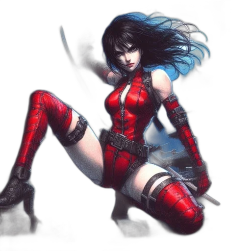 comic book art, concept art, fantasy art, cyberpunk transparent PNG cut-out