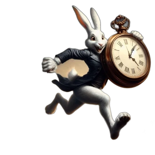 3d render, large, formally-attired, rabbit transparent PNG cut-out