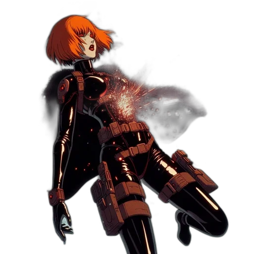 robot, weapon, staff, jacket transparent PNG cut-out