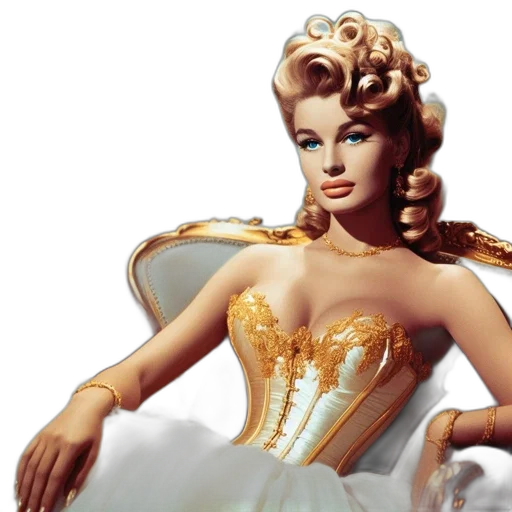 dress, crown, jewelry, photorealistic transparent PNG cut-out