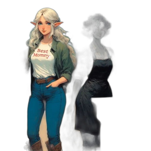 jacket, dress, concept art, comic book art transparent PNG cut-out