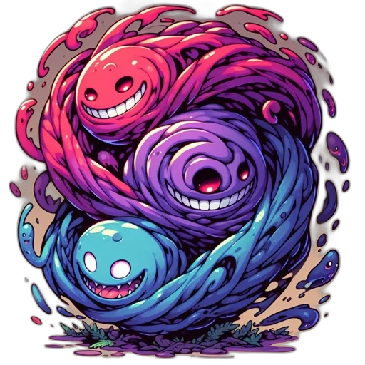 hair, dragon, creature, flower transparent PNG cut-out