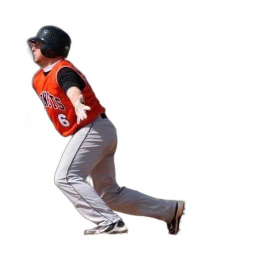 baseball, player, orange, jersey transparent PNG cut-out