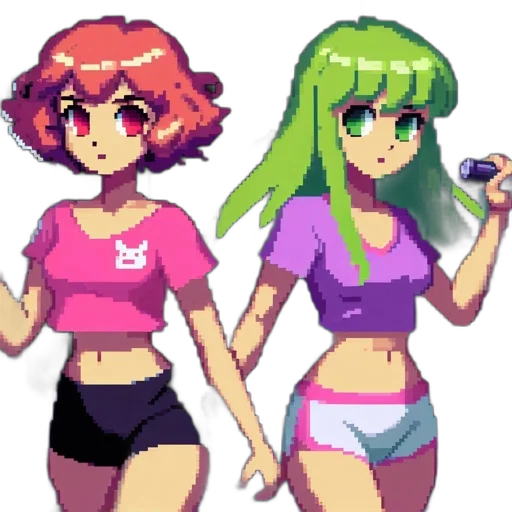 pixel art, vaporwave, concept art, anime transparent PNG cut-out