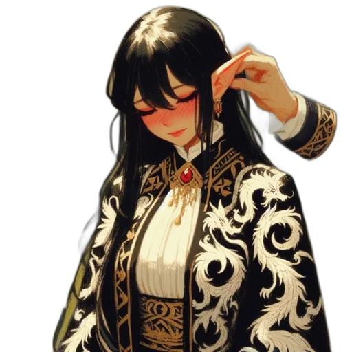 jacket, dress, staff, face transparent PNG cut-out
