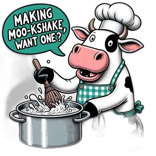 food, anthropomorphic, cow, chef transparent PNG cut-out