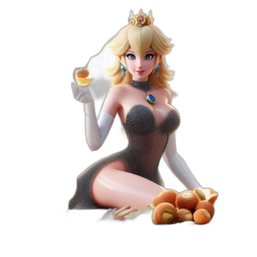 dress, crown, concept art, 3d render transparent PNG cut-out