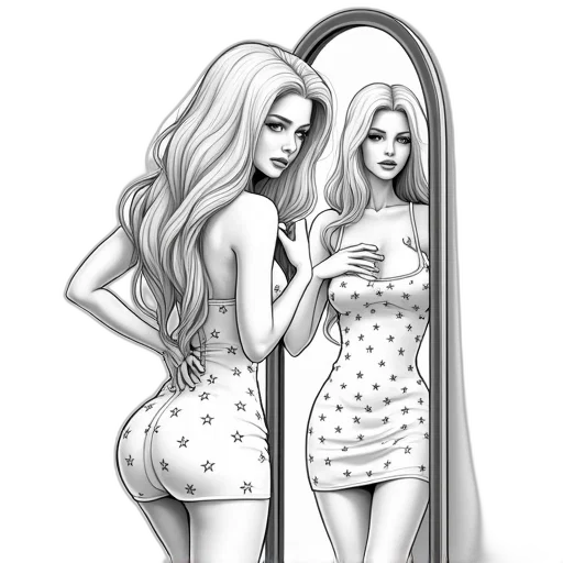 dress, hair, cartoon, concept art transparent PNG cut-out