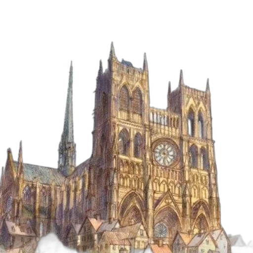 building, concept art, watercolor, photorealistic transparent PNG cut-out