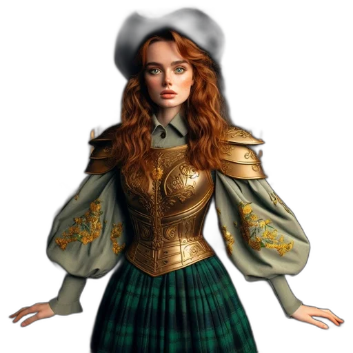 jacket, dress, crown, fantasy art transparent PNG cut-out