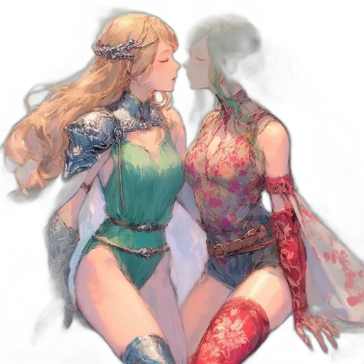 dress, concept art, watercolor, fantasy art transparent PNG cut-out