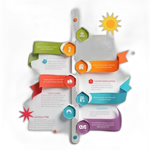 colorful, paper, timeline, infographics transparent PNG cut-out