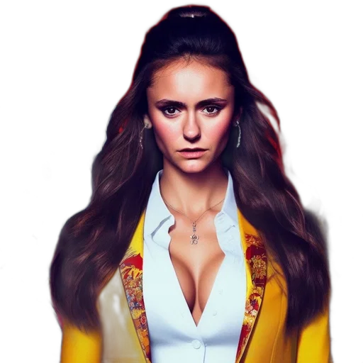 jacket, hair, face, dress transparent PNG cut-out