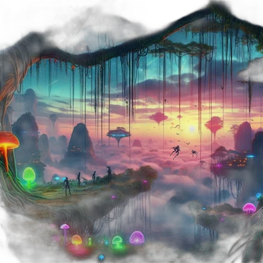 umbrella, concept art, fantasy art, 3d render transparent PNG cut-out