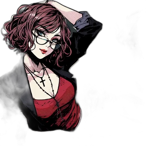 dress, jacket, staff, face transparent PNG cut-out