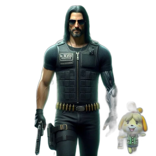 weapon, jacket, staff, animal transparent PNG cut-out