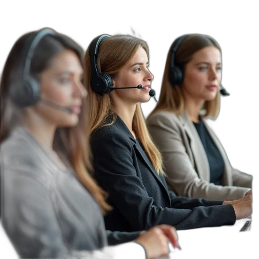 staff, three, women, working transparent PNG cut-out