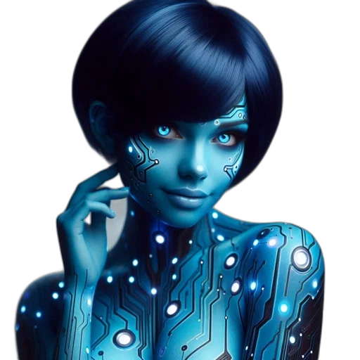 robot, jewelry, face, dress transparent PNG cut-out
